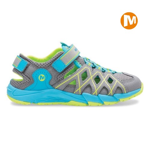 Merrell Hydro Quench Kids Sandals Grey/Turquoise UK.BVXW